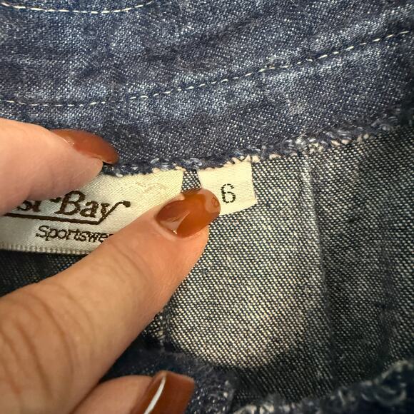 Women's West Bay Button Front Pleated Denim Blue Jean Midi Skirt Size 6 - Picture 5 of 9